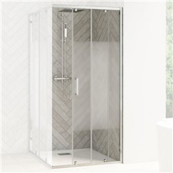 Porte de douche Smart Design AC Avec seuil verre sérigraphié 90 cm profilé Chromé