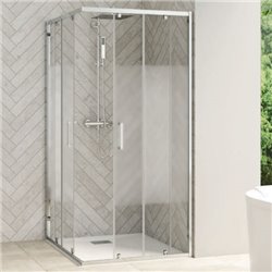 Porte de douche Smart Design AC Avec seuil verre sérigraphié 100 cm profilé Chromé