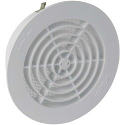 Grille PVC ronde à fermeture avec moustiquaire pour tube PVC ⌀ 125 - Réf : 849213