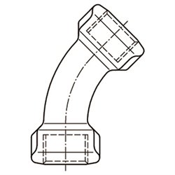 Coude 45 ° grand rayon FF 70167 20x27 mm