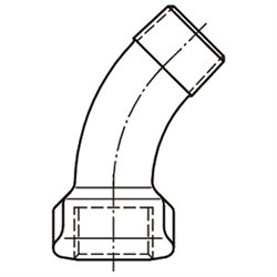 Coude 45 ° grand rayon MF 70062 26x34 mm