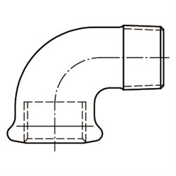 Coude 90° petit rayon MF 71176 80x90 mm