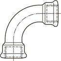 Courbe 90° grand rayon FF Fonte 69770 40x49 mm