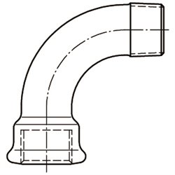 Courbe 90° grand rayon MF 69408 26x34 mm