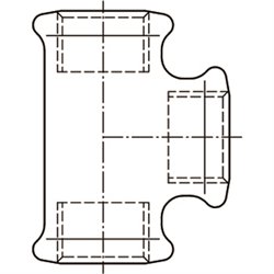 Té égal FFF Fonte 72871 15x21 mm