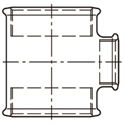 Té réduit FFF Fonte 72410 40x20x40 mm