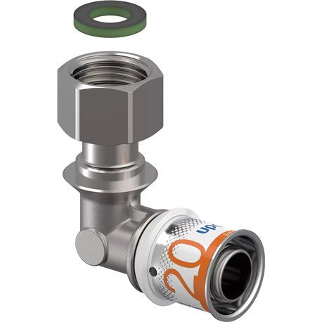 Raccord multicouche S-Press PLUS coude 90° écron libre 1070613 Ø 20-G1/2"SN