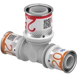 Té multicouche S-Press PLUS réduit PPSU 1039952 Ø 20-25-20 mm