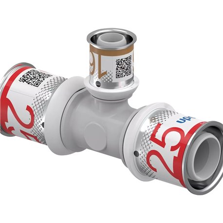 Té multicouche S-Press PLUS réduit PPSU 1039955 Ø 25-16-25 mm
