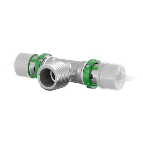 Lot de 2 tés à sertir mâle à visser 7132GW40140 40x3,5-1"-40x3,5 