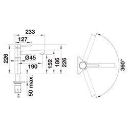 Mitigeur cuisine Alta II 527538 Noir Mat
