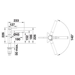 Mitigeur cuisine Alta-S II 527553 Noir Mat