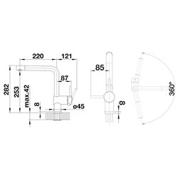 Mitigeur cuisine Linus 527698 Satin Platinum