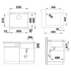 Evier Etagon 500-U pour module couleur Blanc 527759