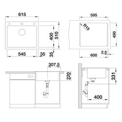 Evier Pleon 6 pour module couleur Blanc 527775