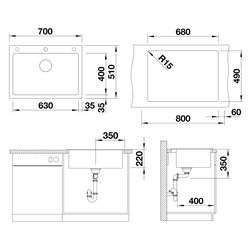 Evier Pleon 8 pour module couleur Café 527784