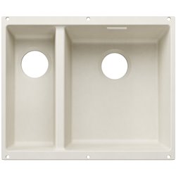 Evier Subline 340/160-U grande cuve à droite pour module couleur Blanc Soft 527812