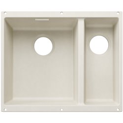 Evier Subline 340/160-U grande cuve à gauche pour module couleur Blanc Soft 527820