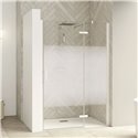 Porte de douche Smart Design P Sans seuil verre sérigraphié cosmos 70 cm profilé Blanc