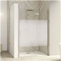 Porte de douche Smart Design P Sans seuil verre sérigraphié cosmos 150 cm profilé Chromé