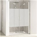 Porte de douche Smart Design S XXL Sans seuil verre sérigraphié cosmos 120 cm profilé Blanc