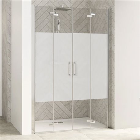 Porte de douche Smart Design S XXL Sans seuil verre sérigraphié cosmos 110 cm profilé Chromé Porte de douche Smart Design S XXL Sans seuil verre sérigraphié cosmos 110 cm profilé Chromé