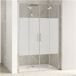 Porte de douche Smart Design S XXL Sans seuil verre sérigraphié cosmos 140 cm profilé Chromé