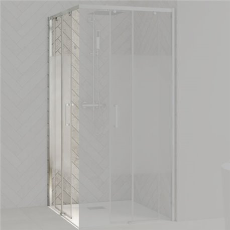 Porte de douche Smart Design AC Sans seuil verre sérigraphié 80 cm profilé Chromé Porte de douche Smart Design AC Sans seuil verre sérigraphié 80 cm profilé Chromé