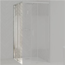 Porte de douche Smart Design AC Sans seuil verre sérigraphié 120 cm profilé Chromé