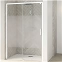 Porte de douche Smart Design C Sans seuil verre sérigraphié cosmos 130 cm profilé Blanc