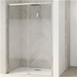 Porte de douche Smart Design C Sans seuil verre sérigraphié cosmos 100 cm profilé Chromé