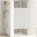 Porte de douche Smart Design 2P Sans seuil verre sérigraphié cosmos 70 cm profilé Blanc