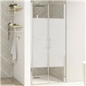 Porte de douche Smart Design 2P Sans seuil verre sérigraphié cosmos 110 cm profilé Chromé
