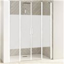 Porte de douche Smart Design 2P XXL Sans seuil verre sérigraphié cosmos 120 cm profilé Blanc