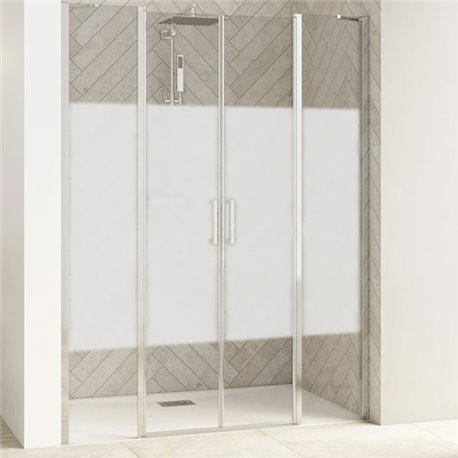 Porte de douche Smart Design 2P XXL Sans seuil verre sérigraphié cosmos 180 cm profilé Chromé Porte de douche Smart Design 2P XXL Sans seuil verre sérigraphié cosmos 180 cm profilé Chromé