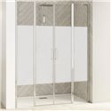 Porte de douche Smart Design 2P XXL Sans seuil verre sérigraphié cosmos 170 cm profilé Chromé