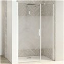 Porte de douche Smart Design Porte centrale Sans seuil verre sérigraphié 160 cm profilé Blanc