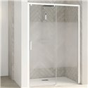 Porte de douche Smart Design C Sans seuil verre sérigraphié cosmos 160 cm profilé Blanc