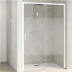 Porte de douche Smart Design C Sans seuil verre sérigraphié cosmos 170 cm profilé Blanc
