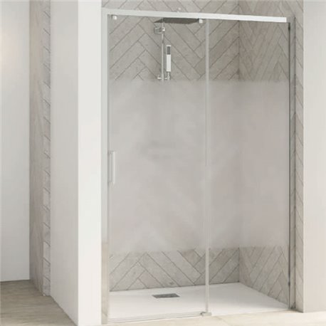 Porte de douche Smart Design C Sans seuil verre sérigraphié cosmos 160 cm profilé Chromé Porte de douche Smart Design C Sans seuil verre sérigraphié cosmos 160 cm profilé Chromé
