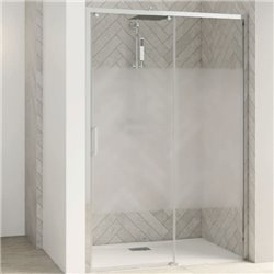 Porte de douche Smart Design C Sans seuil verre sérigraphié cosmos 180 cm profilé Chromé
