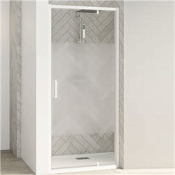 Porte de douche Smart Design P Avec seuil verre sérigraphié 70 cm profilé Blanc