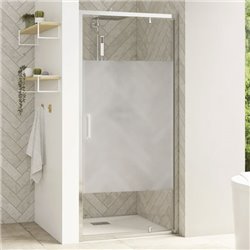 Porte de douche Smart Design P Avec seuil verre sérigraphié 70 cm profilé Chromé