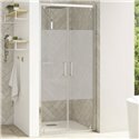 Porte de douche Smart Design 2P Avec seuil verre sérigraphié cosmos 110 cm profilé Chromé