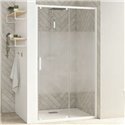 Porte de douche Smart Design C Avec seuil verre sérigraphié cosmos 160 cm profilé Blanc