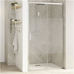 Porte de douche Smart Design C Avec seuil verre sérigraphié cosmos 90 cm profilé Chromé