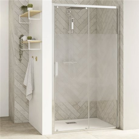 Porte de douche Smart Design C Avec seuil verre sérigraphié cosmos 130 cm profilé Chromé Porte de douche Smart Design C Avec seuil verre sérigraphié cosmos 130 cm profilé Chromé