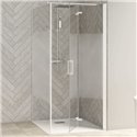 Paroi de douche Smart Design Fixe Sans seuil verre sérigraphié cosmos 120 cm profilé Blanc