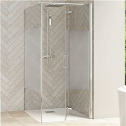 Paroi de douche Smart Design Fixe Sans seuil verre sérigraphié cosmos 80 cm profilé Chromé