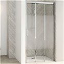 Porte de douche Smart Design 3V Sans seuil verre sérigraphié cosmos 80 cm profilé Chromé